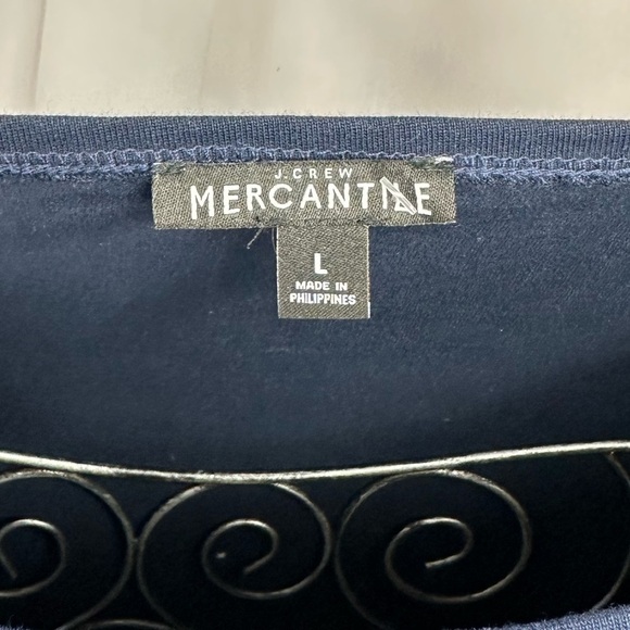 J Crew Mercantile boat neck sweatshirt with gingham layers size L - Picture 5 of 9